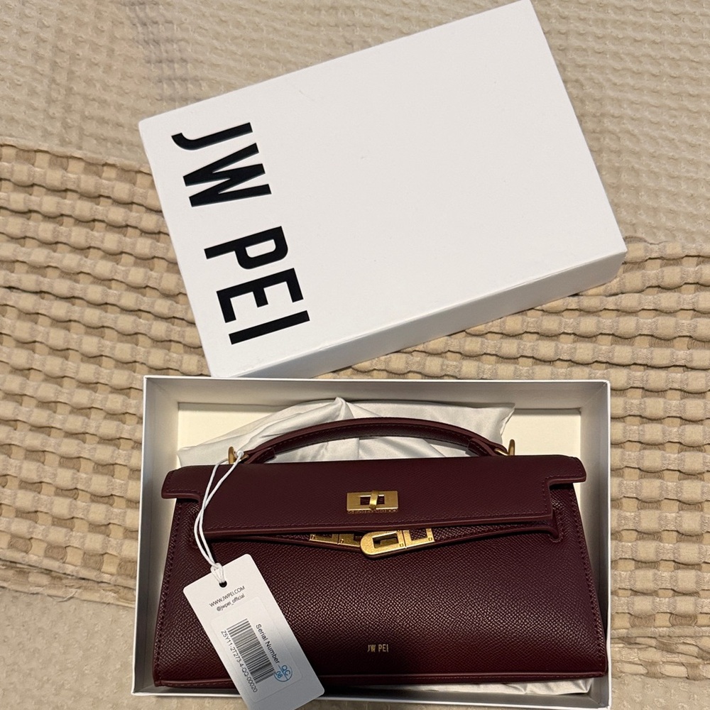 JW PEI Burgundy Satchel with Gold Hardware